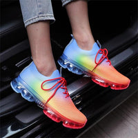 New Color Matching Mesh Lace Up Ladies Casual Shoes Outdoor Sport